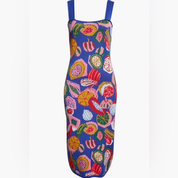 NWT $210 FARM Rio Colorful Fruit Salad Sleeveless Sweater Dress in S, M and L! - Picture 5 of 10